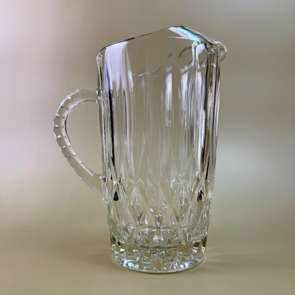 Vintage Anchor Hocking Crown Point Glass Pitcher – 64 oz